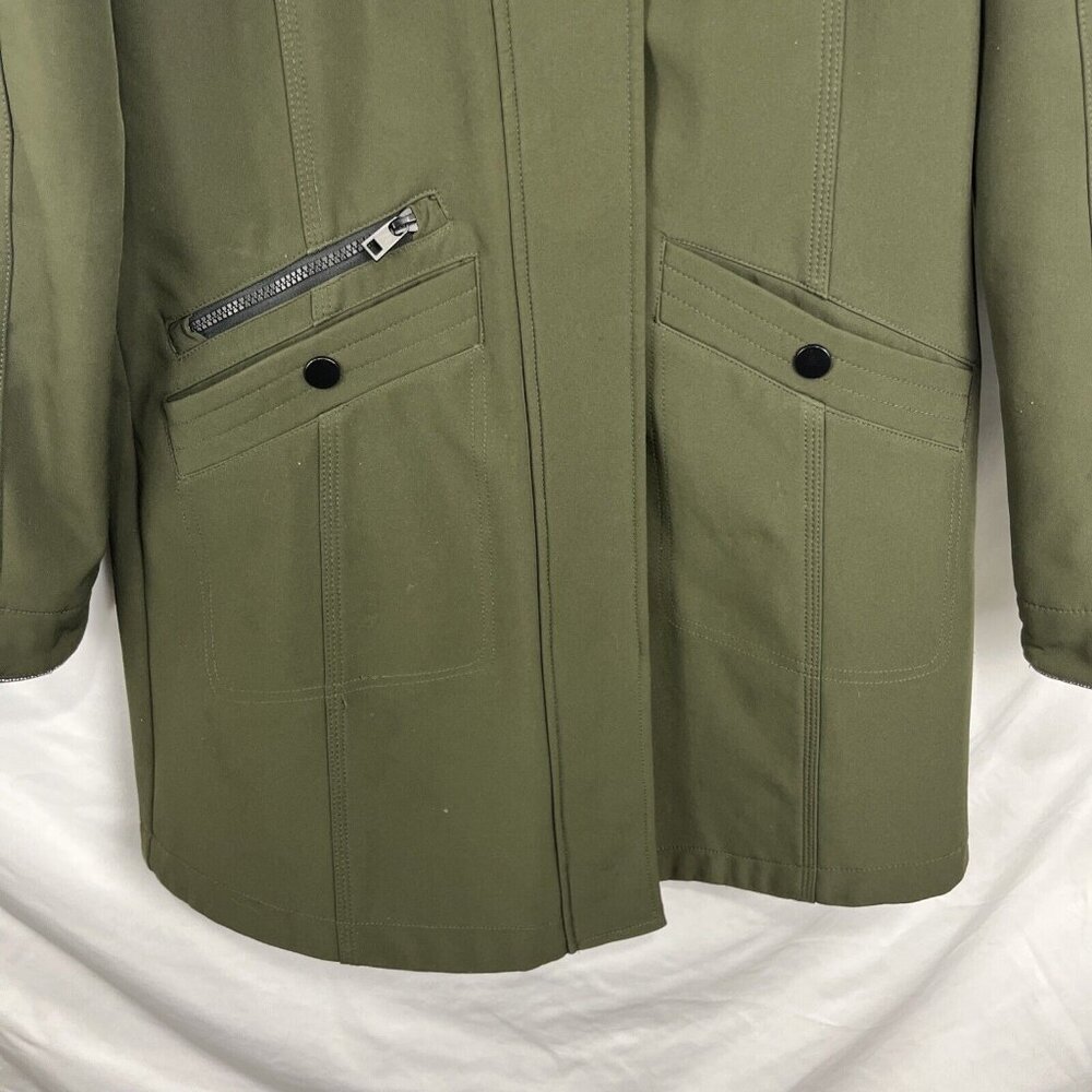 Alpine North Softshell Long Coat in Dark Green Womens Size S - Picture 2 of 12